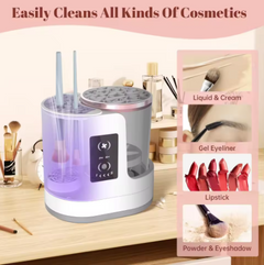 Ultrasonic makeup brush cleaner for liquid, gel, lipstick, powder & eyeshadow