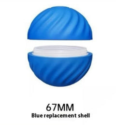 Blue 67mm replacement shell with spiral texture, open to reveal white interior, ideal for gift customization