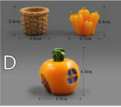 Mini carrot-shaped house with window, wicker basket, and carrot bunch—cute garden decor gifts