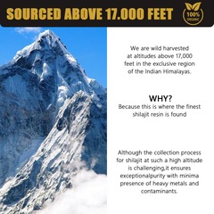 Snow-capped Himalayan peak above 17,000 feet, source of pure organic shilajit resin