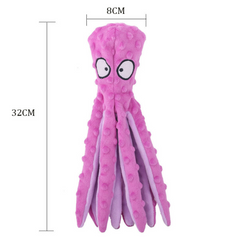 Pink plush octopus toy, 32cm tall, soft textured tentacles, cute gift for kids and families