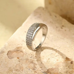 Elegant silver ring with sparkling cubic zirconia, perfect gift for her