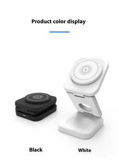 Wireless charging pad in black and white, sleek design for modern devices