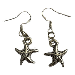 925 Silver plated Ear Hooks Starfish Charm