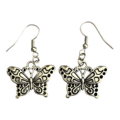 Butterfly Nickle Free Silver Earrings