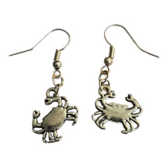 Zodiac Cancer Crab Nickle Free Silver Ear Hooks Earrings