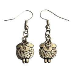 Sheep Earrings with silver Nickle free ear hooks