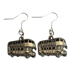 London Bus silver charm with nickle free ear hooks