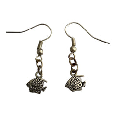 Fish Silver Charm Earrings with Nickle Free Silver Earhooks