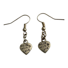 Romantic silver charm earrings with Nickle Free Earhooks