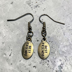 Best Friend Silver Charm Nickle Free Earhooks