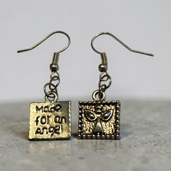 Made For an Angel Silver Charm Earrings with Nickle Free Earhooks