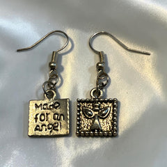 Made For an Angel Silver Charm Earrings with Nickle Free Earhooks
