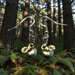 Apple Silver Charm Earrings with Nickle Free Earhooks