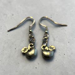 Apple Silver Charm Earrings with Nickle Free Earhooks