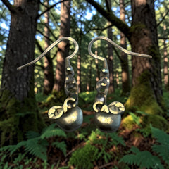 Apple Silver Charm Earrings with Nickle Free Earhooks