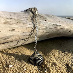 Shell Starfish Silver Charm Keyring