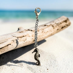 Seahorse Silver Charm Keyring