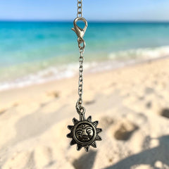 Sun Silver Charm Keyring