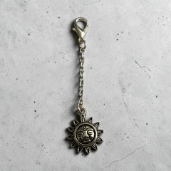 Sun Silver Charm Keyring