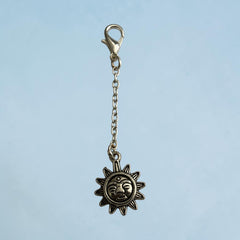 Sun Silver Charm Keyring