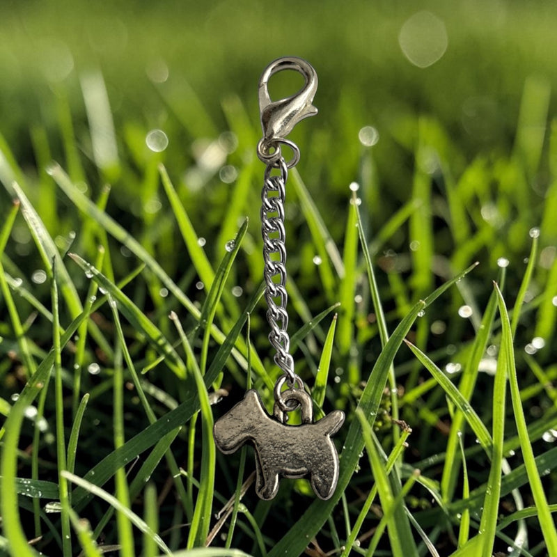 Dog Silver Charm Keyring