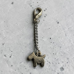 Dog Silver Charm Keyring