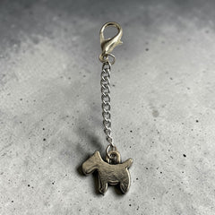 Dog Silver Charm Keyring