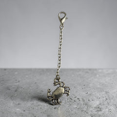 Crab Silver Charm Keyring