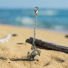 Crab Silver Charm Keyring