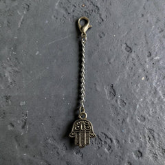 Hamsa Hand Silver Charm Keyring