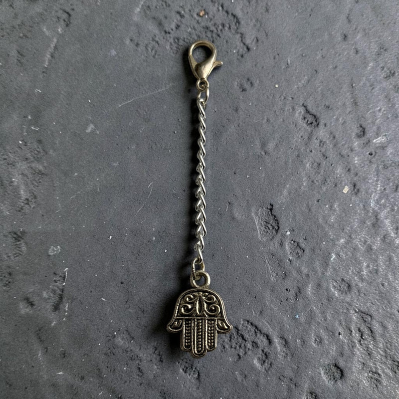 Hamsa Hand Silver Charm Keyring