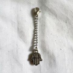 Hamsa Hand Silver Charm Keyring
