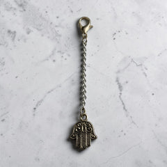 Hamsa Hand Silver Charm Keyring