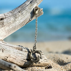Circle of Dolphins Silver Charm Keyring