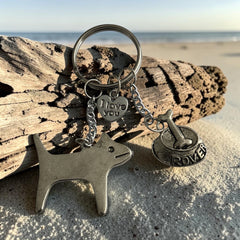 Dog named Rover Keyring with Silver Charm