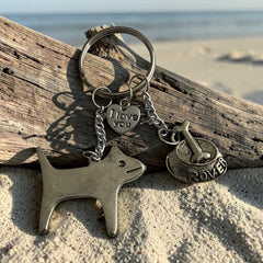 Dog named Rover Keyring with Silver Charm