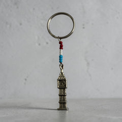 Big Ben Clock Keyring with Beads