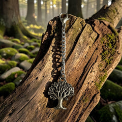 Tree Silver Charm Keyring