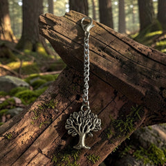 Tree Silver Charm Keyring