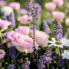 Teddy with Flowers Keyring Silver Charm
