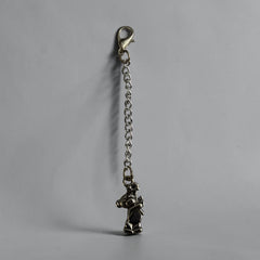 Teddy with Flowers Keyring Silver Charm