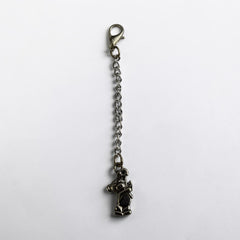 Teddy with Flowers Keyring Silver Charm
