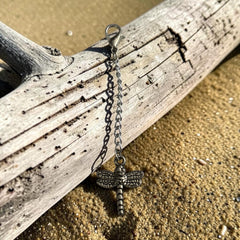 Dragonfly Silver Charm Keyring