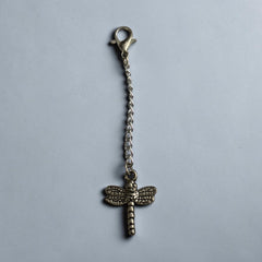 Dragonfly Silver Charm Keyring