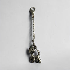 Cute Cat Silver Charm Keyring