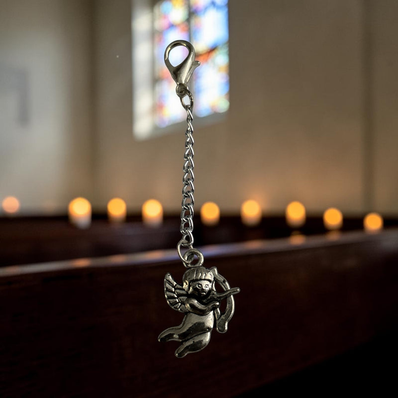 Cherub Silver Charm Keyring