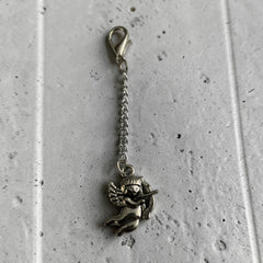 Cherub Silver Charm Keyring