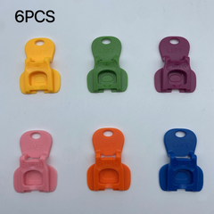 6 colorful plastic bag seal clips with lift and push design, perfect for kitchen storage and organization