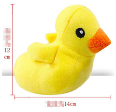 Yellow plush duck toy, 14cm x 12cm, soft stuffed animal for kids and family gifts